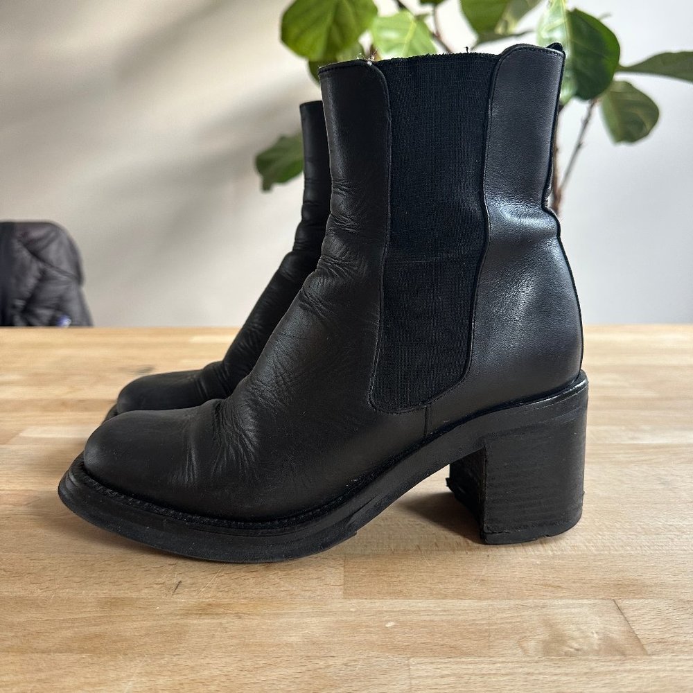 FreeLance Black Leather Boots (Size 8/8.5 US Womens)